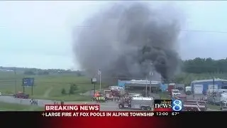 Firefighters let fire at Fox Pools burn