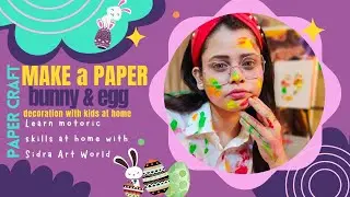 Creative Easter egg decoration/Coloring idea with simple materials | DIY Paper Bunny craft idea 🐰