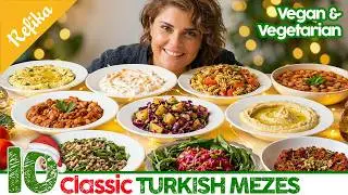 10 Classic Turkish Mezes for New Year’s | Hummus, Borlotti Beans, Pasta Salad and Vegan /Vegetarian!