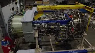 Inspection drone flying through LM6000 Gas Turbines