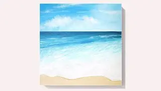 EASY BEACH PAINTING TUTORIAL FOR BEGINNERS  | LEARN HOW TO PAINT | RELAXING #99