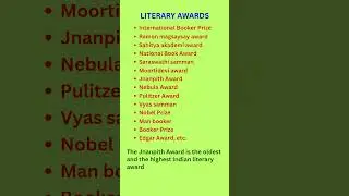 Literary Awards names / #literature