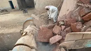 Massive Stone Stuck in Hopper”Dangerous Manual Crushing”Big Rock vs Crusher Machine | Hardcore Stone