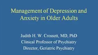 Management of Depression and Anxiety in Older Adults