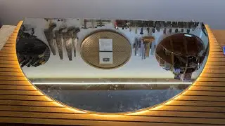 How to Make a Half Circle Mirror with Backlight and Wooden Lures Design | DIY Project