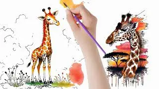 how to draw giraffe easy #drawsocute #howtodraw #simpledrawing