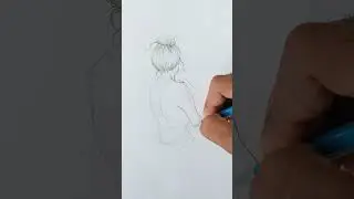 Human anatomy female back side skech