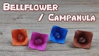 3D Origami Balloon Flower | How to Make a Bellflower Campanula Tutorials | DIY Folding Step by Step