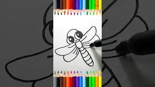 Very Easy Dragonfly Drawing Shorts Video | Kids Drawing Hub | #dragonfly #kids #drawing #video