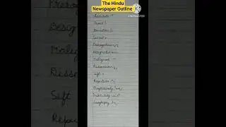 The Hindu Newspaper Outline # Viral # ytshorts