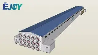 3D Model of a 50,000-Capacity Layer House Design | Modern Chicken House