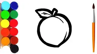 HOW TO DRAW A PEACH 🍑 FOR KIDS | FRUITS DRAWING, PAINTING AND COLORING #fruits #drawingforkids #draw
