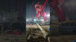 Kelly bar Fixing on Machine | Piling Rig SANY SR285 #shorts #shortvideo #short #drilling #rig #shots