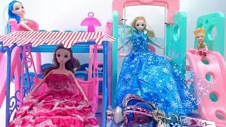 11 minute satisfying opening of Barbie Princess Castle and swing game series ASMR