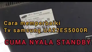 Tv led samsung UA22ES5000R mati,lampu indikator menyala.