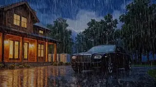 Luxury Cabin Rain Sounds at Night 🌧️ | Relaxing Car Reflection Ambience for Deep Sleep