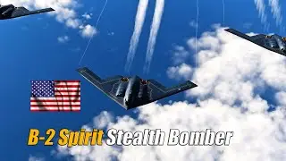 US B-2 Spirit in Action &ndash; Escorted by F-22 Raptors & F-16 Vipers