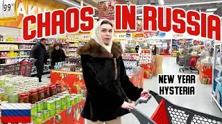 Новогоднее безумие в России. Российский супермаркет, советская еда и снег. Видеоблог.
