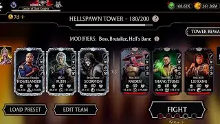 Hellspawn Tower Fatal Boss Battle 160 & 180 Fight + Rewards Round 4 MK Mobile 