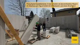 Ytong | Systemwandelemente - 3x schneller als konventionelles Mauern (Zeitraffer)