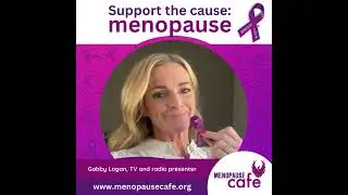 Gabby Logan with the Menopause Awareness Ribbon #worldmenopauseday