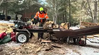 #splittingfrozenwood #Americanlogsplitter #Firewood #logsplitter 