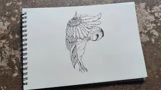 💖 Flying owl draw #jesus #drawing #easyhouse #tree #shorts 