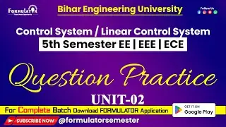 Unit-02 Question Practice | Control System | Linear Control System | Part-02 | 5th Sem EE, EEE, ECE
