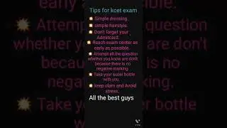 Tips For Kcet Exam 2022👍🏻