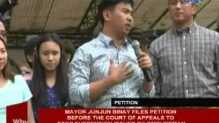 Mayor Junjun Binay files petition before the Court of Appeals to stop suspension issued by Ombudsman