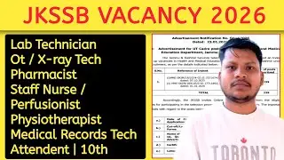 Jkssb Paramedical Recruitment 2026 | Jkssb Paramedical Vacancy 2026 | lab technician vacancy 2026 |