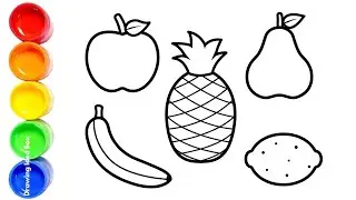 🍎🍍🍌🍋🍐 Learn Colors with Fruits &ndash; Draw Apple, Pineapple, Banana, Lemon & Pear 🎨🦈 Baby Shark Song| Yup