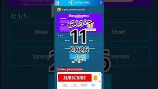 Telenor Skills Test Today | 11 January 2026 | Telenor Quiz Answers #telenorquiz #telenorapp #shorts