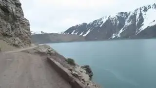 Walking along El Yeso Dam (Embalse El Yeso) in Chile - October 11, 2016