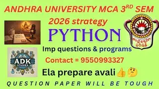 Python 3rd sem MCA imp questions & programs one of the tough paper 