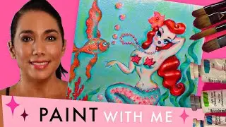 Paint with Me 💖 Vintage inspired Mermaid Acrylic Painting process