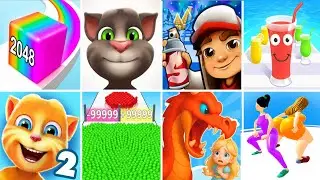 Talking Tom, My Talking Tom 2, Count Master, Going Balls, Roller Coaster, Twerk Race 3D, Draw To 