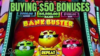 Buying $50 Bonuses on Bank Buster Slot! With $100 in Free Play!