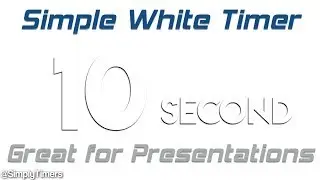 10 sec simple white embossed digital clock countdown timer for presentations with ending bell