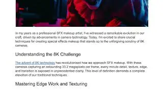 SFX Makeup in the Age of 8K - Techniques for Ultra-High Definition | Niall O'Riordan FX