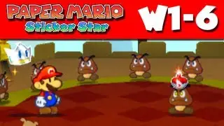 Paper Mario Sticker Star - Gameplay Walkthrough World 1-6 - Goomba Fortress (Nintendo 3DS)