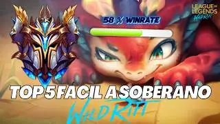 ✅TOP 5 CAMPEONES PARA SUBIR F&Aacute;CIL A SOBERANO 😱 || WILD RIFT 2026💥✅