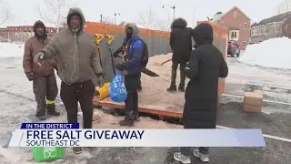 Free salt giveaway helps DC residents clear ice and snow