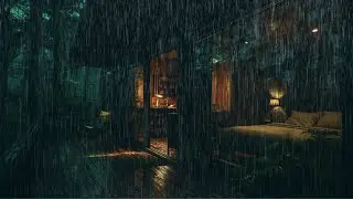 Cozy Rainy Cabin at Night &ndash; Fall Asleep Fast to Gentle Rain Sounds 🌧️💤
