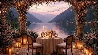 Romantic Lakeside Jazz 🌸 Candlelight Dinner Ambience with Soft Music