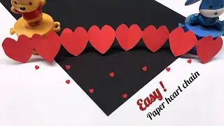 Easy decorative paper chain heart/bulletin board Bulletin board borders/DIY Paper cutting decoration