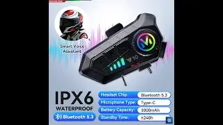 Y10 Motorcycle Helmet Bluetooth Headset 1000mAh Long Standby Waterproof Wireless Hands Free Earphone