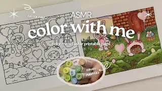 ASMR color with me for Easter🌸🐣Color Mimi printable page | Ohuhu markers | asmr + music | no talking