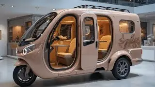 2025 Peach Electric Tricycle Camper | Futuristic 3-Wheel RV Design