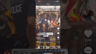 Subways station 2 young girls they got way from him #police #subway #station #violent #arrest #safe